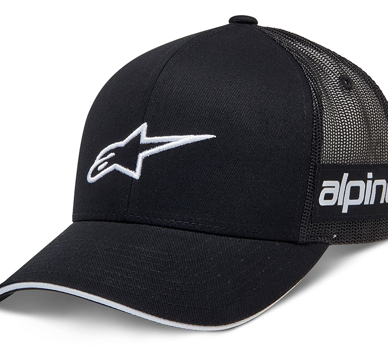 Alpinestars Base Cap Back Straight Schwarz Weiß