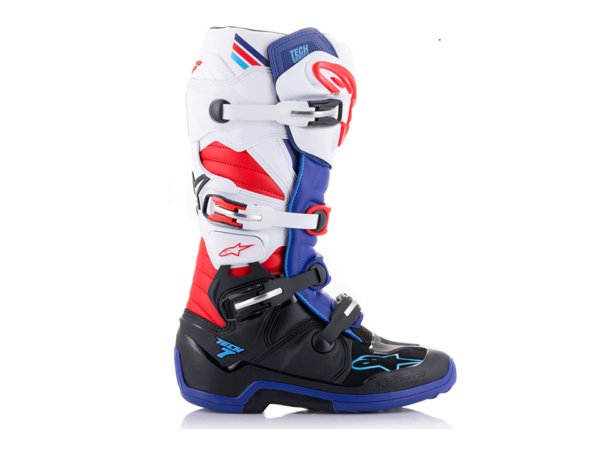 Stiefel Tech7 Alpinestars Weiß Blau Neon Rot – Bild 2