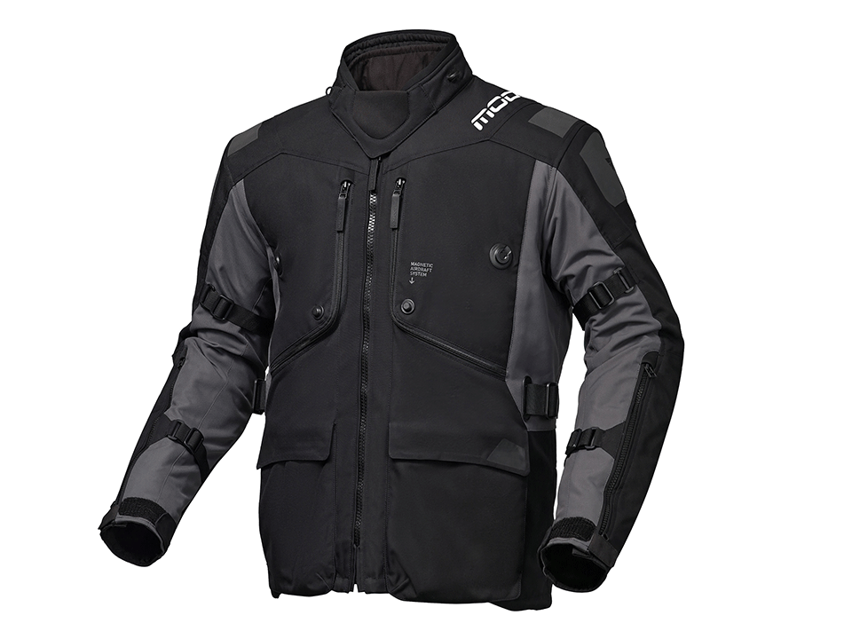 Modeka Textiljacke Aeris II Hellgrau Schwarz – Bild 3