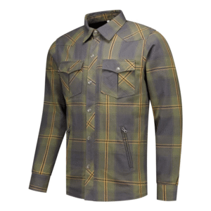 Rusty Stitches Hemd Noah Fleece Tech Blau Grün