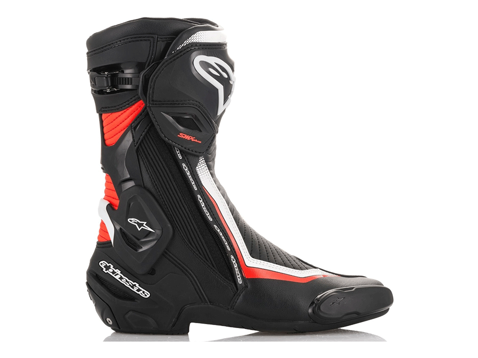 Alpinestars Stiefel SMX PLUS V2 Schwarz Weiß Fluo Rot – Bild 3