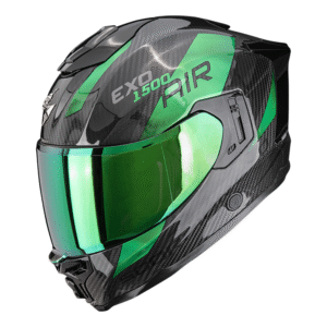 Scorpion Integralhelm EXO-1500 Carbon Air Platted Schwarz Grün