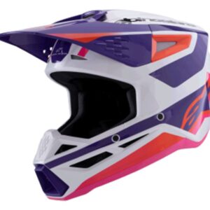 Alpinestars Crosshelm S-M3 Heat Weiß-Violett-Pink