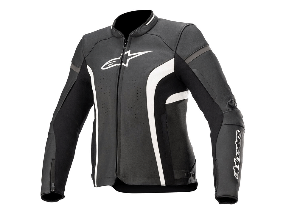 Alpinestars Lederjacke Damen Kira V2 Schwarz-Weiß