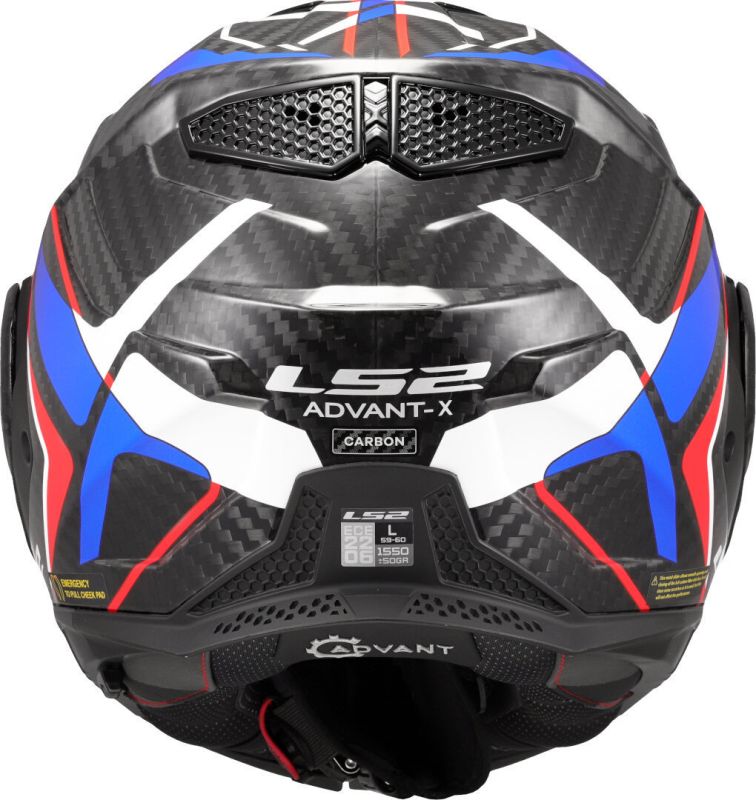 LS2 Helm FF901 Advant X Carbon Future II Schwarz Blau Rot – Bild 2