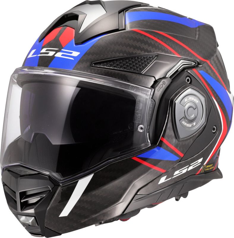 LS2 Helm FF901 Advant X Carbon Future II Schwarz Blau Rot – Bild 3