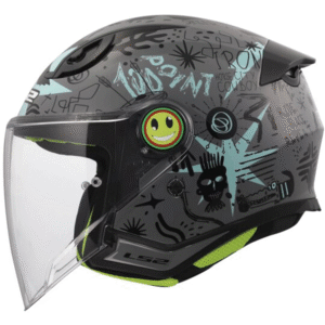 LS2 Kinder Jethelm OF622 Funny II Scribble Blau Grau