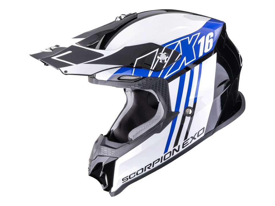 Scorpion Crosshelm VX 16 EVO AIR Lignes Weiß Gelb – Bild 4