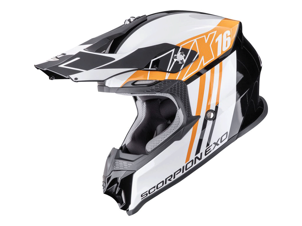 Scorpion Crosshelm VX 16 EVO AIR Lignes Weiß Gelb – Bild 3