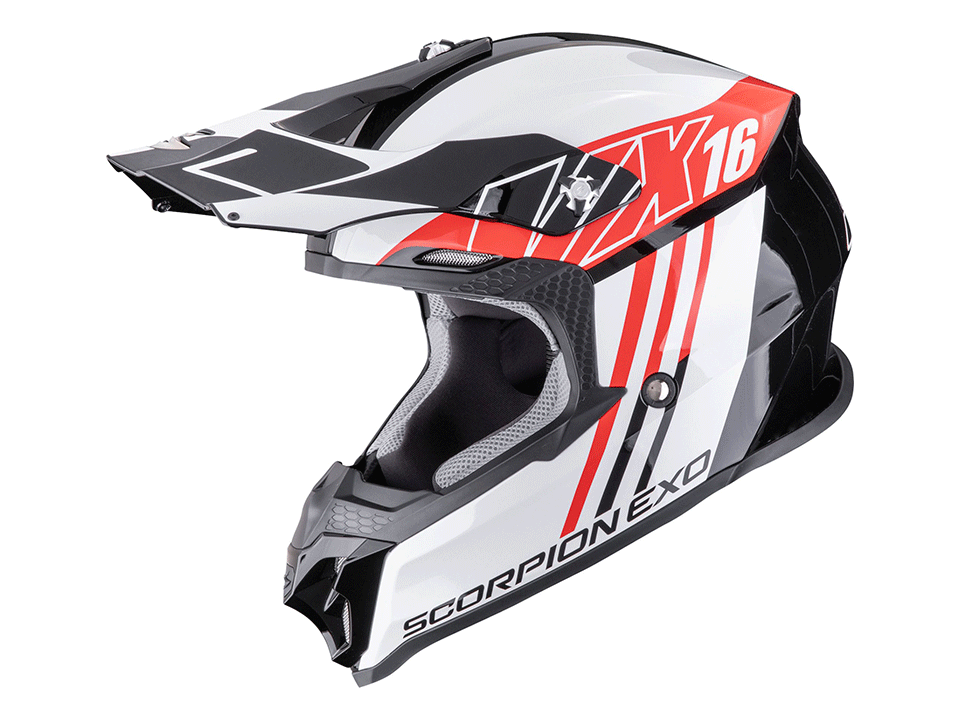 Scorpion Crosshelm VX 16 EVO AIR Lignes Weiß Gelb – Bild 2