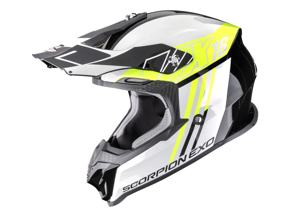 Scorpion Crosshelm VX 16 EVO AIR Lignes Weiß Gelb