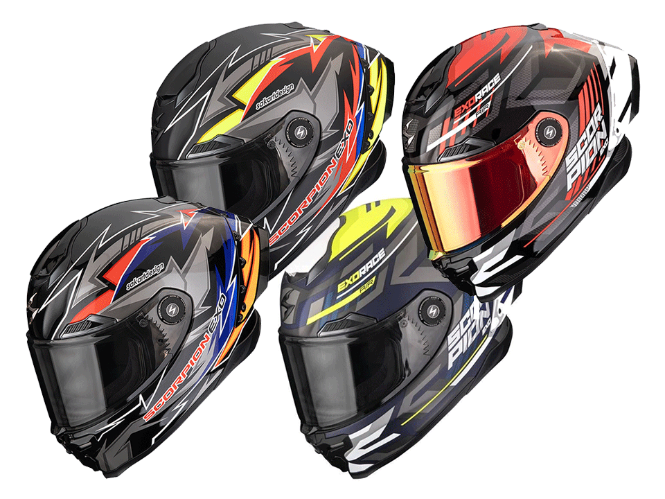 Scorpion Integralhelm EXO-RACE AIR Kobra Blau Orange – Bild 3