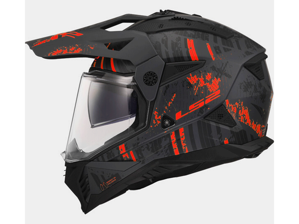 LS2 Helm MX436 Pioneer II EVO Matt Schwarz Rot – Bild 2
