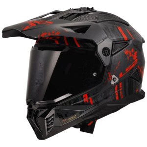LS2 Helm MX436 Pioneer II EVO Matt Schwarz Rot
