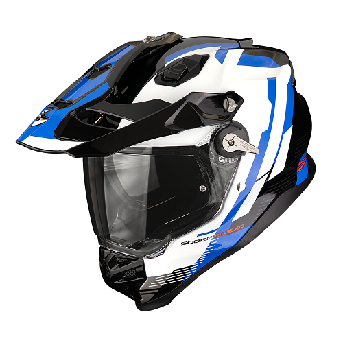 Scorpion ADF-9000 Air Patrol Enduro Helm Schwarz Weiß Blau