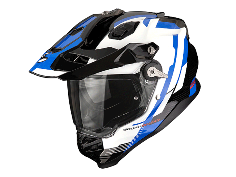 Scorpion Endurohelm ADF-9000 Air Patrol Blau Weiß