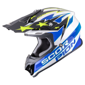 Scorpion Crosshelm VX 16 EVO AIR Patriot Blau Weiß Neongelb